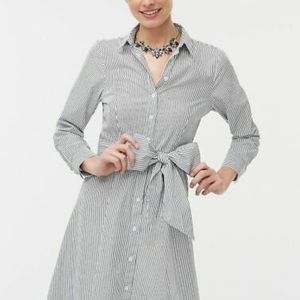 J.Crew Stripe Tie-Waist Shirt Dress